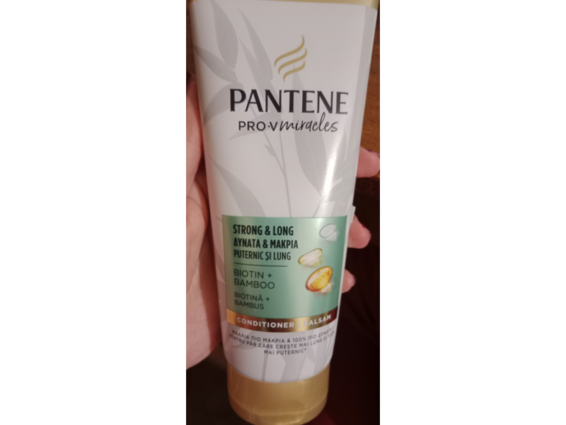 Pantene Strong & Long Conditioner, Biotin + Bamboo, 200 mL