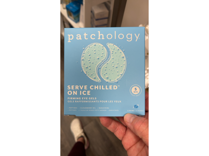 Patchology Serve Chilled On Ice Firming Eye Gels, Peptides + Cloudberry Oil & Bakuchiol, 5 Pair