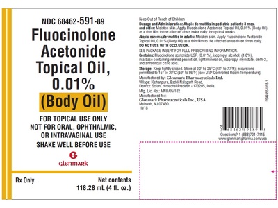 Fluocinolone Acetonide Topical Oil, 0.01%, 4 fl oz/118 mL, Glenmark (Rx)