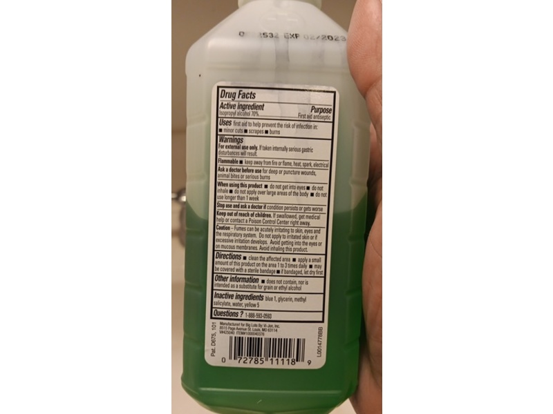Sound Body 70% isopropyl Alcohol First Aid Antiseptic, Wintergreen & Glycerin, 16 fl oz/473 mL