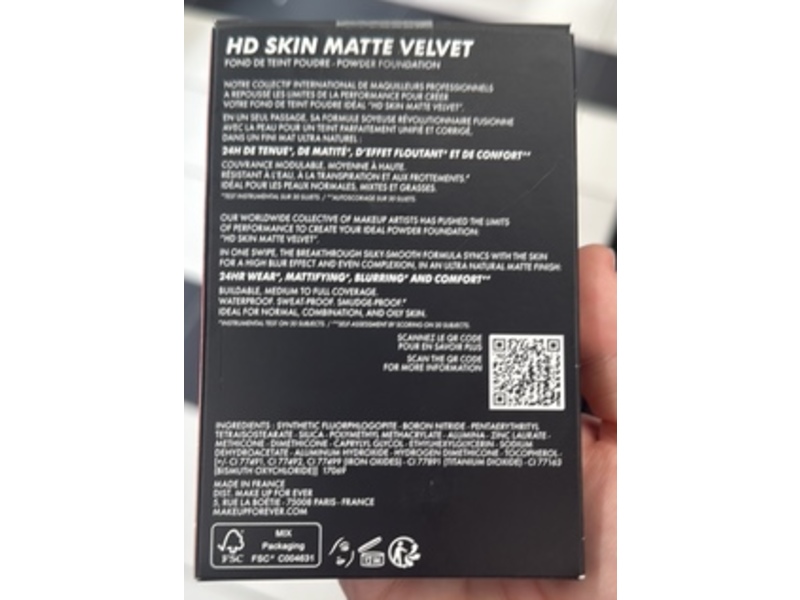 Make Up For Ever HD Skin Matte Velvet Powder Foundation, 1N06, 0.38 oz/11 g