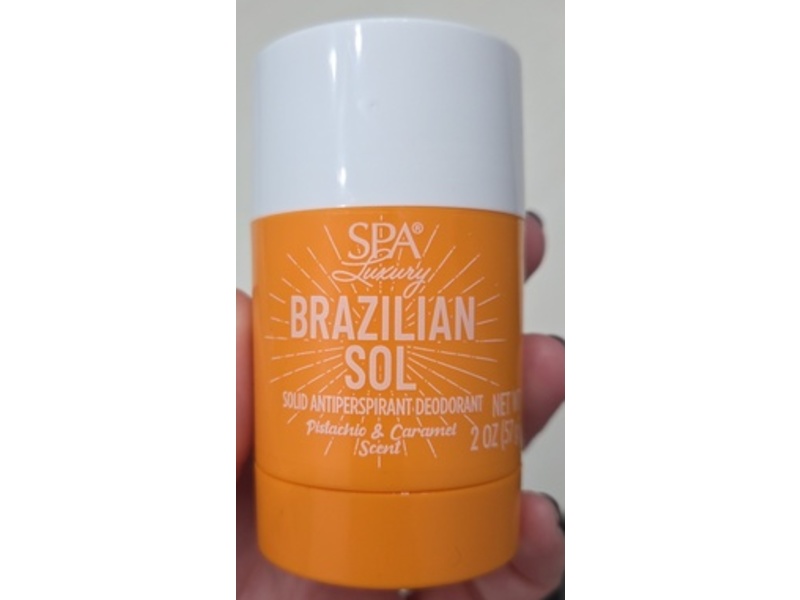 Spa Luxury Brazilian Sol Solid Antiperspirant Deodorant, Pistachio & Caramel Scent, 2 oz/57g