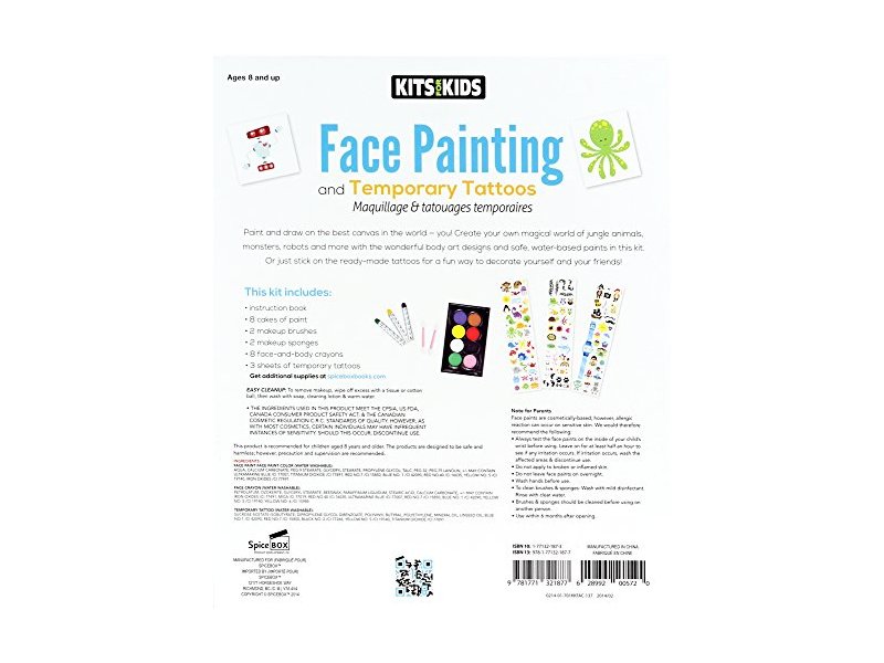 Spice Box Kits For Kids Face Painting & Temporary Tattoos Kit