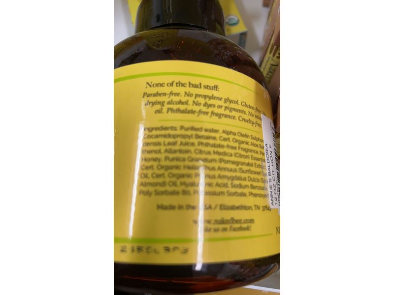 The Naked Bee Foaming Hand Soap, Citron and Honey, 12 oz/355 mL