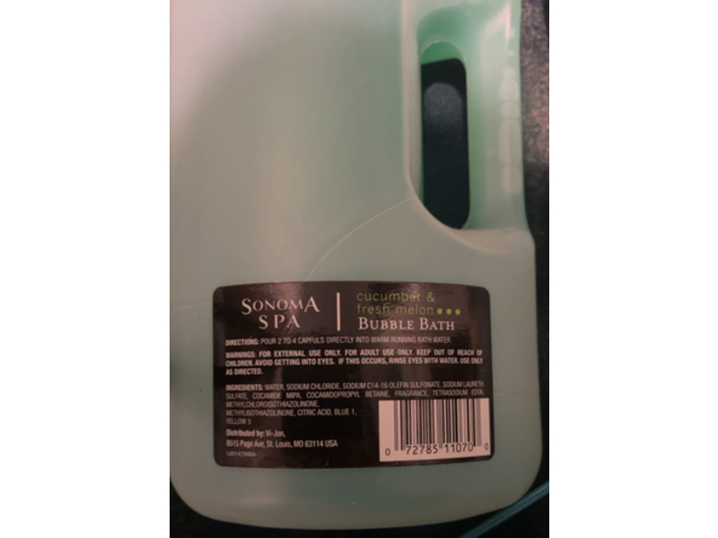 Sonoma Spa Bubble Bath, Cucumber & Fresh Melon, 64 fl oz/1.89 L