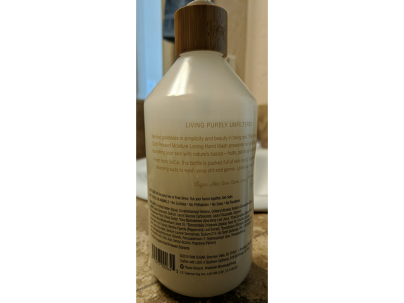 Raw Sugar Moisture Loving Hand Soap, Watermelon + Fresh Mint, 16.9 fl oz/500 mL