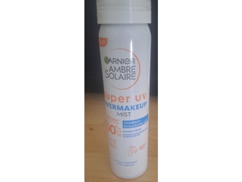 Garnier Ambre Solaire Super UV Over Makeup Mist, SPF 50+, 75 mL