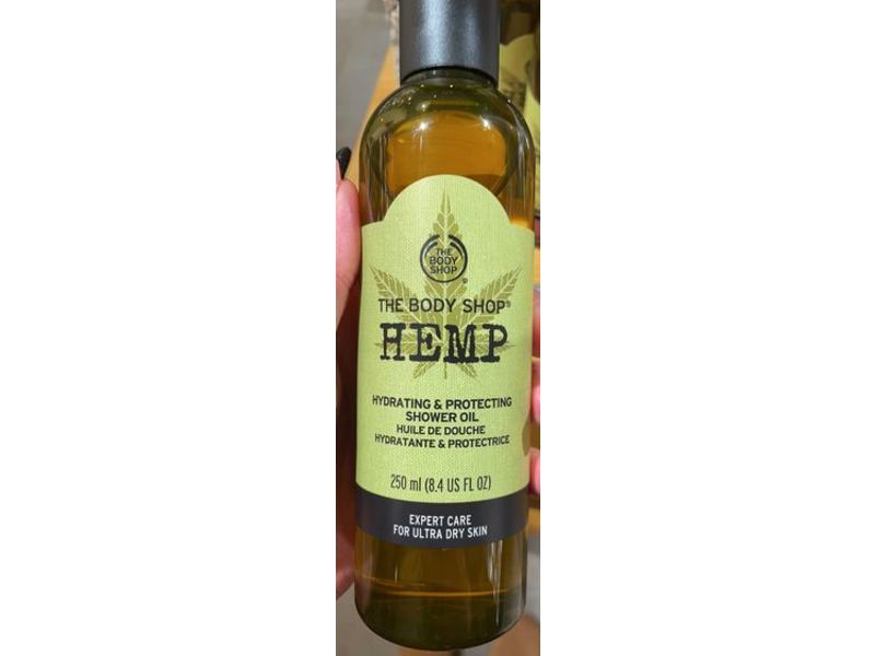The Body Shop Hydrating & Protecting Shower Oil, Hemp, 8.4 fl oz/250 mL