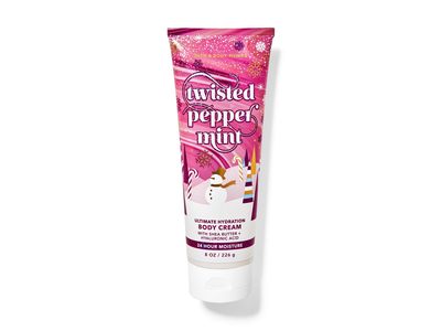 Bath & Body Works Twisted Peppermint Ultimate Hydration Body Cream, Shea Butter + Hyaluronic Acid, 8 oz/226 g