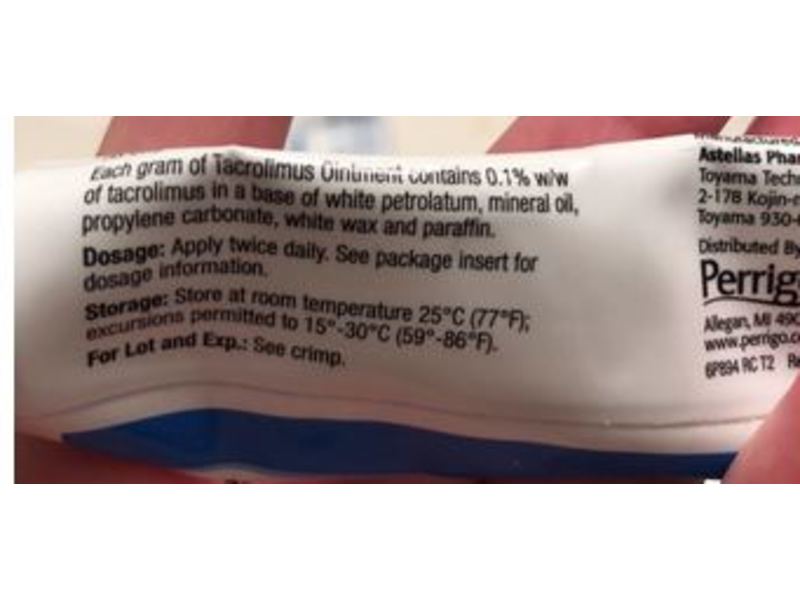 Tacrolimus Ointment, 0.1%, 30 g, Perrigo (RX)