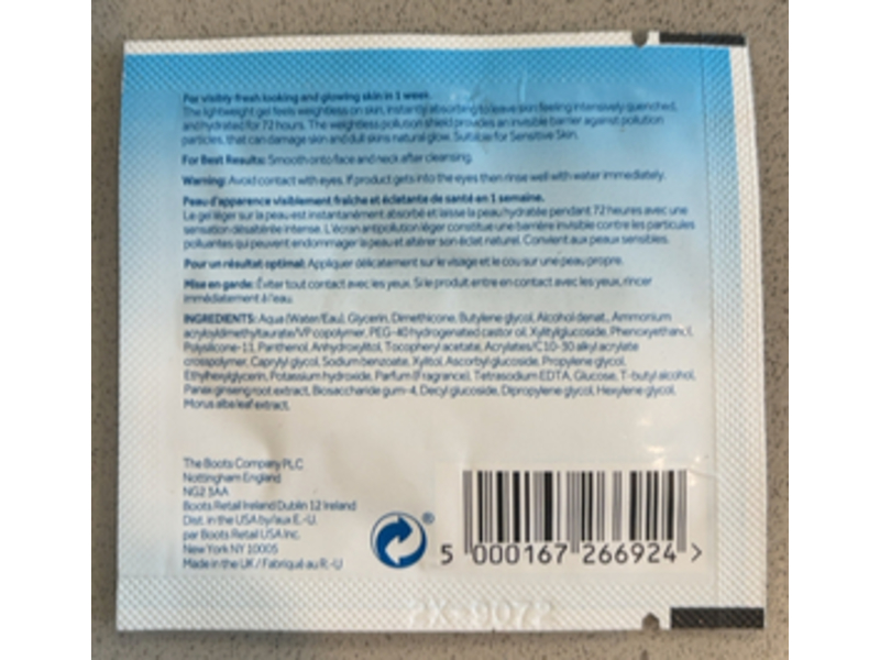 No7 Hydra Luminous Water Surge Gel, Oil Free, 0.1 fl oz/3 mL