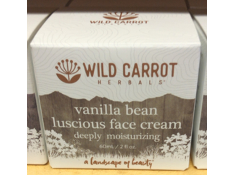 Wild Carrot Herbals Deeply Moisturizing Luscious Face Cream, Vanilla Bean, 2 fl oz/60 mL
