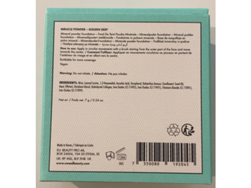 Sweed Miracle Powder, Golden Deep 05, 0.24 oz/7 g