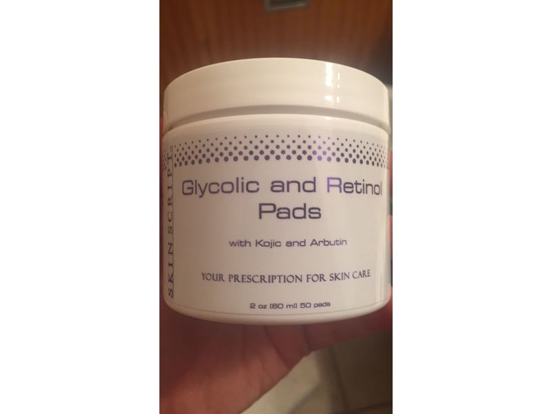 Skin Script Pads Skin Script Glycolic and Retinol Pads with Kojic and Arbutin ...