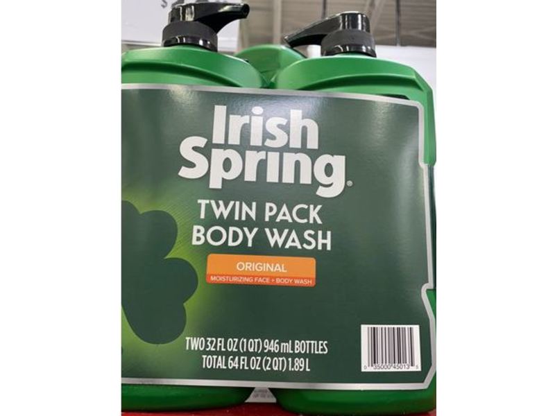 Irish Spring Original Body Wash, 32 fl oz / 946 mL, Twin Pack