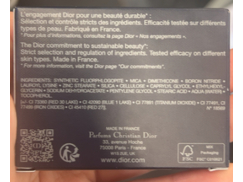 Dior Rosy Glow Natural Healthy Glow Effect Color - Reviving Powder Blush, 006 Berry, 0.15 oz/4.4 g