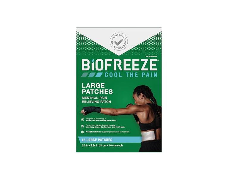 Biofreeze Large Menthol-Pain Relieving Patch, 12 Count
