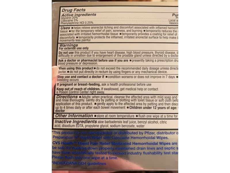 CVS Health Medicated Hemorrhoidal Wipes, 20 Wipes
