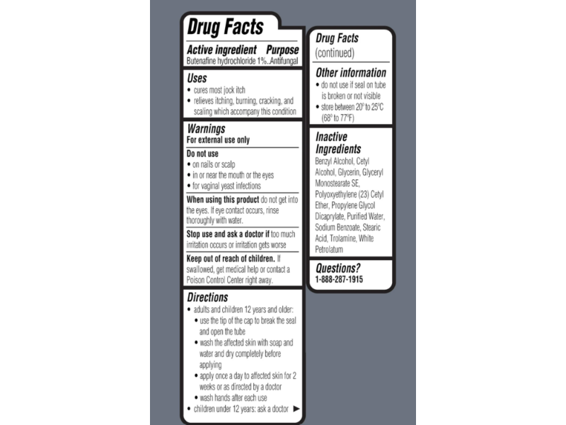 Equate Butenafine Hydrochloride Antifungal Cream 1%, 0.42 oz/12 g
