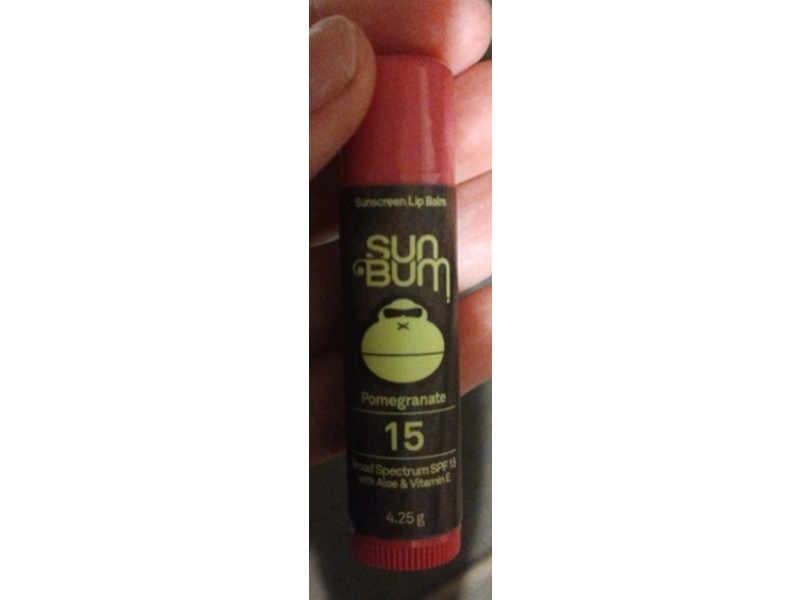 Sun Bum Sunscreen Lip Balm, Pomegranate 15, Aloe & Vitamin E, 4.25 g