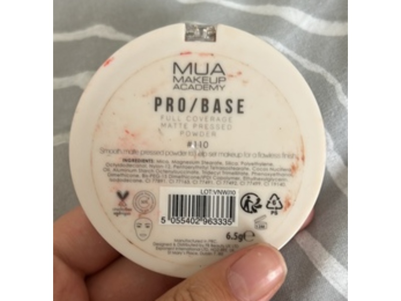 MUA Makeup Academy Pro/Base Full Coverage Matte Pressed Powder, #110, 6.5 g