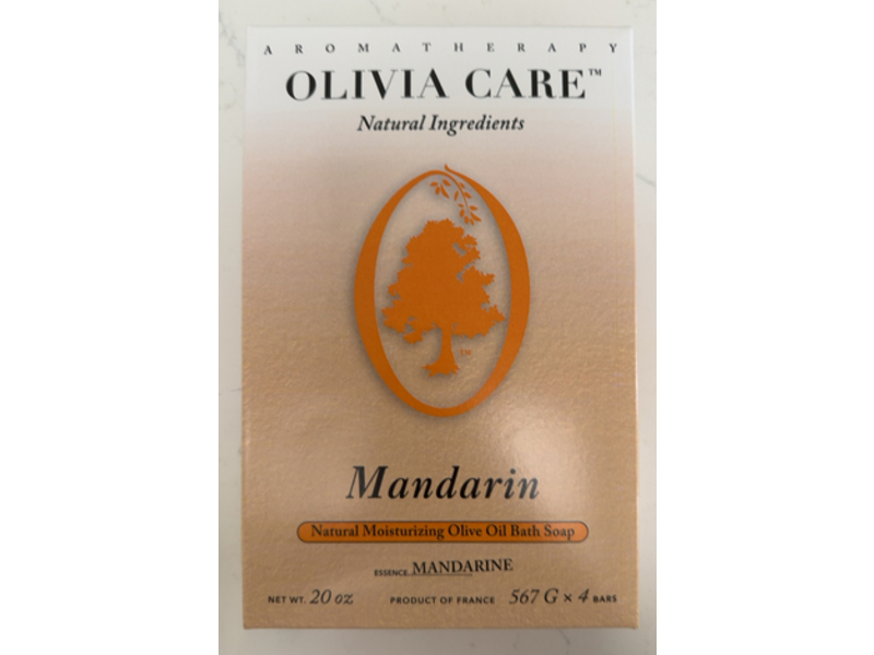 Olivia Care Natural Moisturizing Bath Soap, Mandarin, 20 oz/567 g, 4 Bars