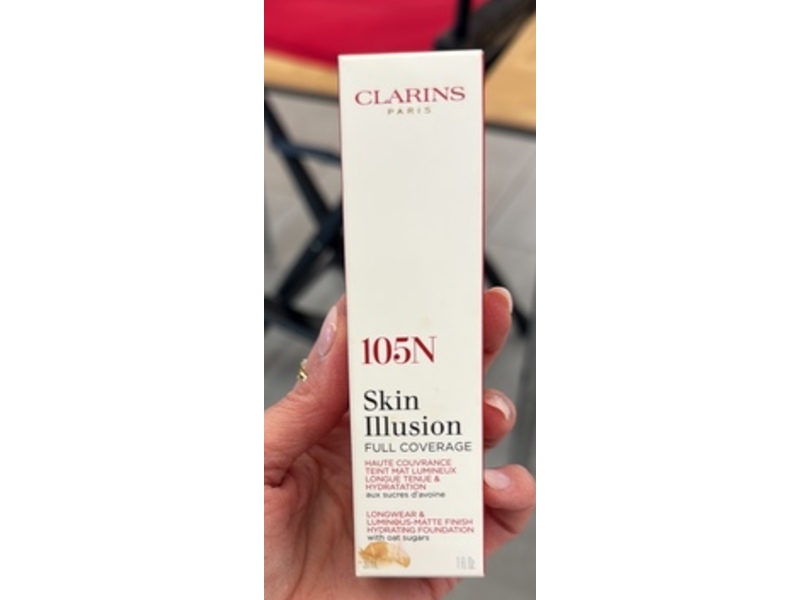 Clarins Paris Skin Illusion Hydrating Foundation, 105N, 1 fl oz/30 mL