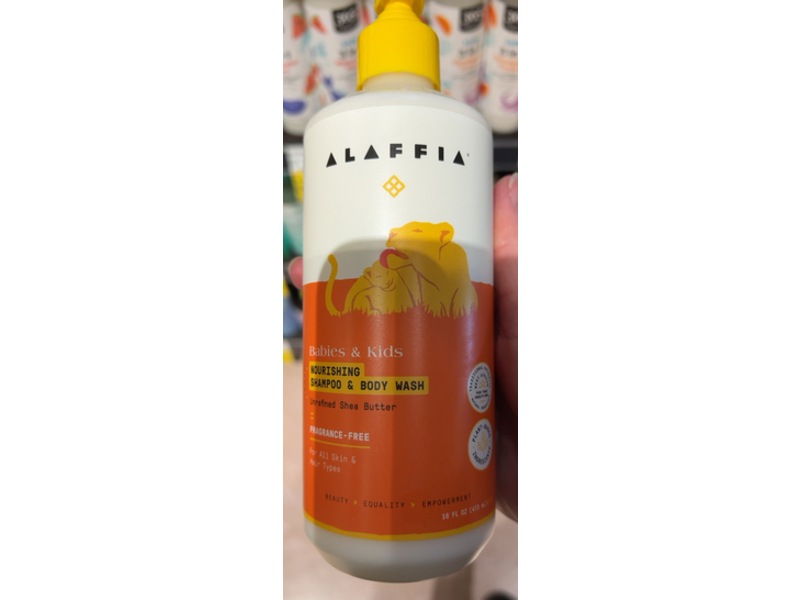 Alaffia Babies and Kids Nourishing Shampoo & Body Wash, Shea Butter, 16 fl oz/473 mL