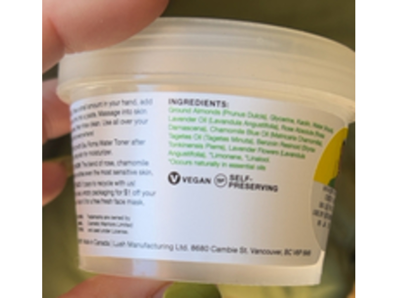 Lush Fresh Cleanser, Angels On Bare Skin, 3.5 oz/100 g