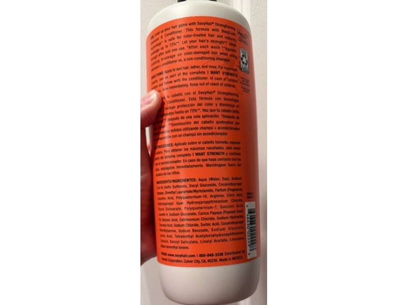 SexyHair I Want Strength Strengthening Shampoo, Wildflower & Papaya Scent, 33.8 fl oz/1 L