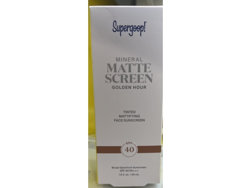 Supergoop! Mattescreen Mineral Tinted Mattifying Face Sunscreen SPF 40 PA+++, Golden Hour, 1.5 fl oz/45 mL