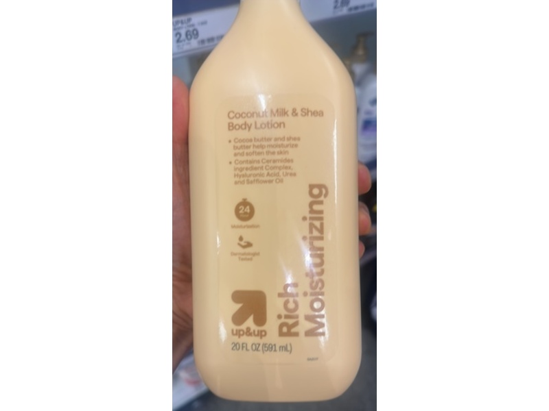 Up & Up Rich Moisturizing Body Lotion, Coconut Milk & Shea, 20 fl oz/591 mL
