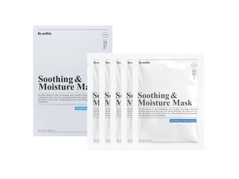 Dr Esthe Soothing & Moisture Masks, 1.01 fl oz/30 mL, 5 Count