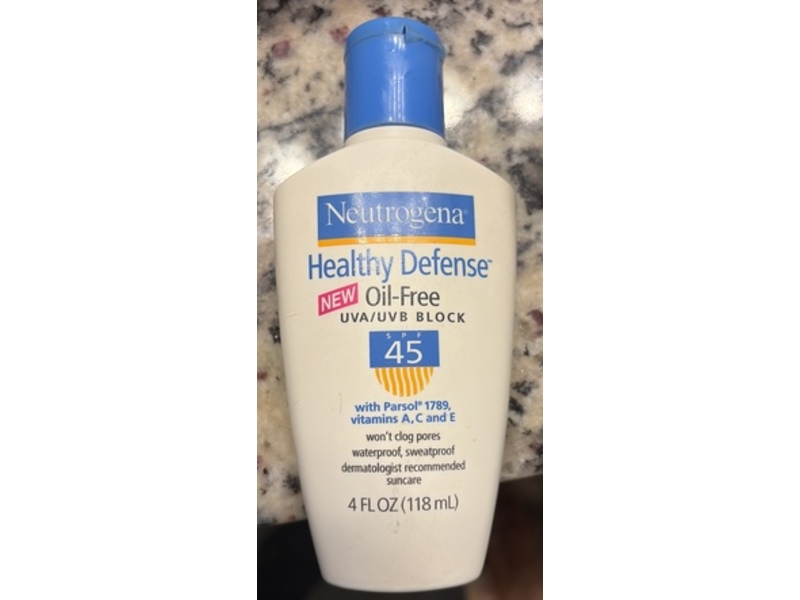 Neutrogena Healthy Defense Oil-Free Sun Care, SPF 45, 4 fl oz/118 mL