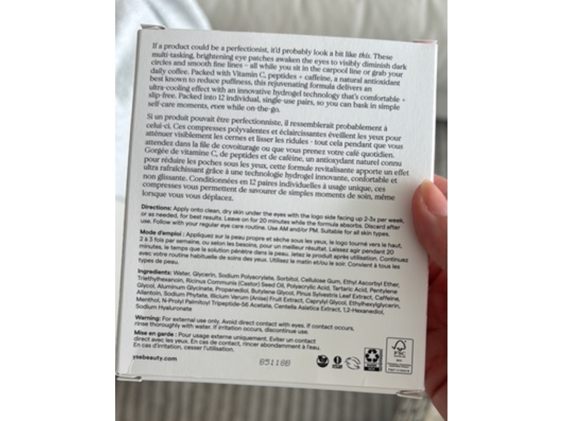 Yse Beauty The Overachiever Brightening Eye Masks, Bandana Print, 12 Pairs