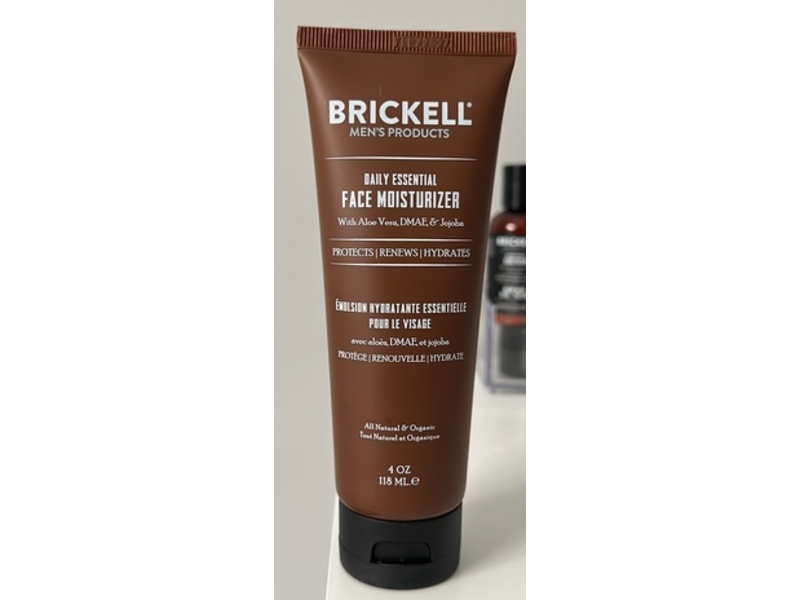 Brickell Men's Products Face Moisturizer, Aloe Vera + DMAE & Jojoba, 4 oz/118 mL