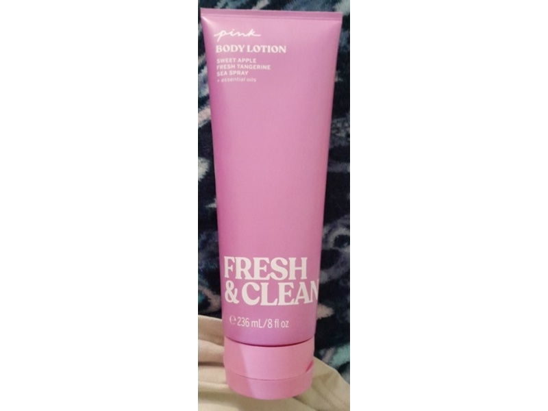 Pink Victoria's Secret Body Lotion, Fresh & Clean, 8 fl oz/236 mL