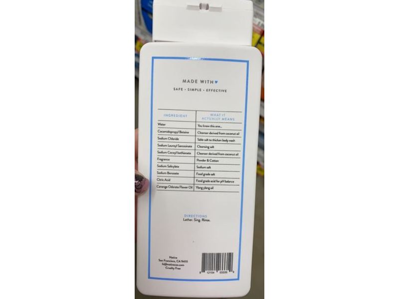 Native Powder And Cotton Body Wash, 18 fl oz / 532 ml