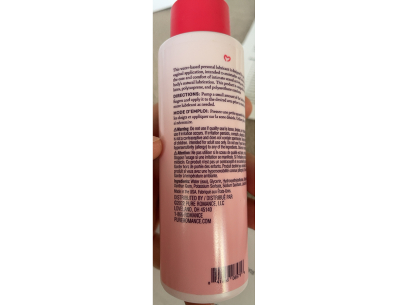 Pure Romance Water Based Personal Lubricant, Just Like Me, 3.38 fl oz/99.9 mL