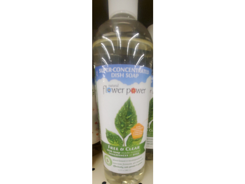 Natural Flower Power Super-Concentrated Dish Soap, Free & Clear, 16 fl oz/473 mL, Pack Of 3