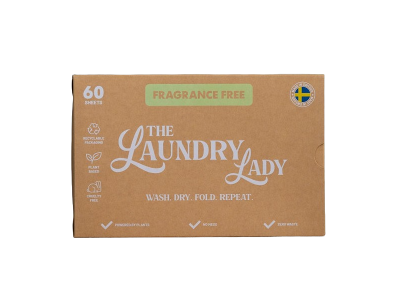The Laundry Lady Detergent Sheets, Fragrance Free, 60 Sheets