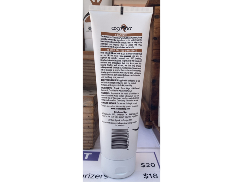 CocoRoo Organic Coconut Moisturizing Lotion, Naturally Naked, 8 fl oz/236