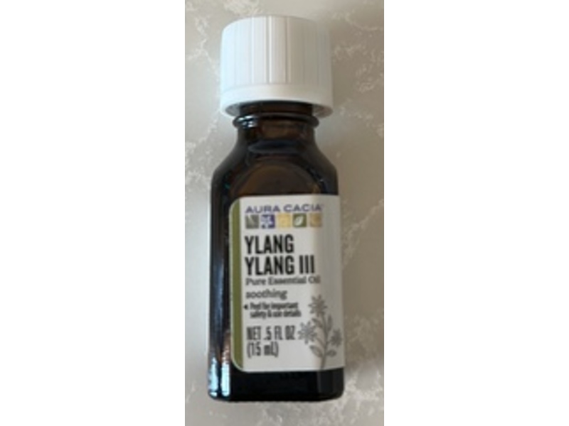 Aura Cacia Ylang Ylang III Pure Essential Oil, Soothing, 0.5 fl oz/15 mL
