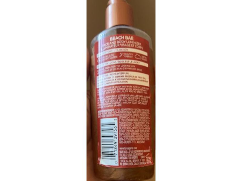 L'Oreal Paris Face & Body Luminizer, 22 Medium To Deep, 3.8 fl oz/115 mL