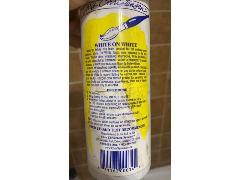 Chris Christensen White on White Dog Shampoo, 16 fl oz/473 mL