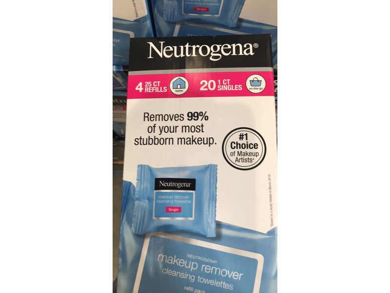 Neutrogena Makeup Remover Cleansing Towelette, 25 Count, Pack of 4