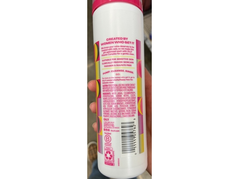 Olly Happy Hoo-Ha Wash Intimate Cleanser, Prebiotics + Glycerin & Vitamin E, 6 oz/177 mL