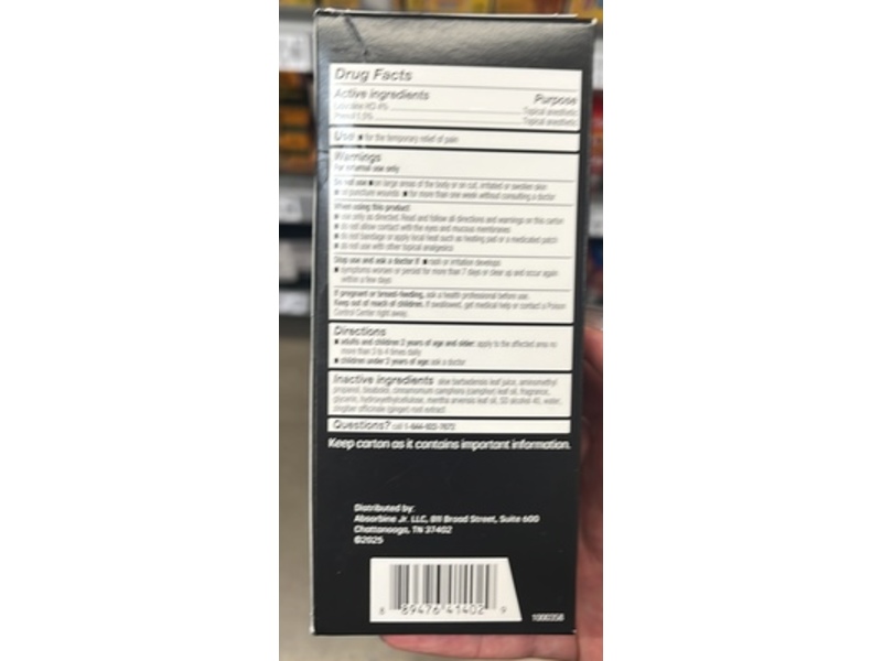Absorbine Jr. Pro Pain Relief Roll On, Lidocane + Phenol, 2.5 oz/70 g