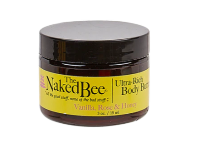 The Naked Bee Ultra-Rich Body Butter, Vanilla, Rose & Honey, 3oz/15 mL