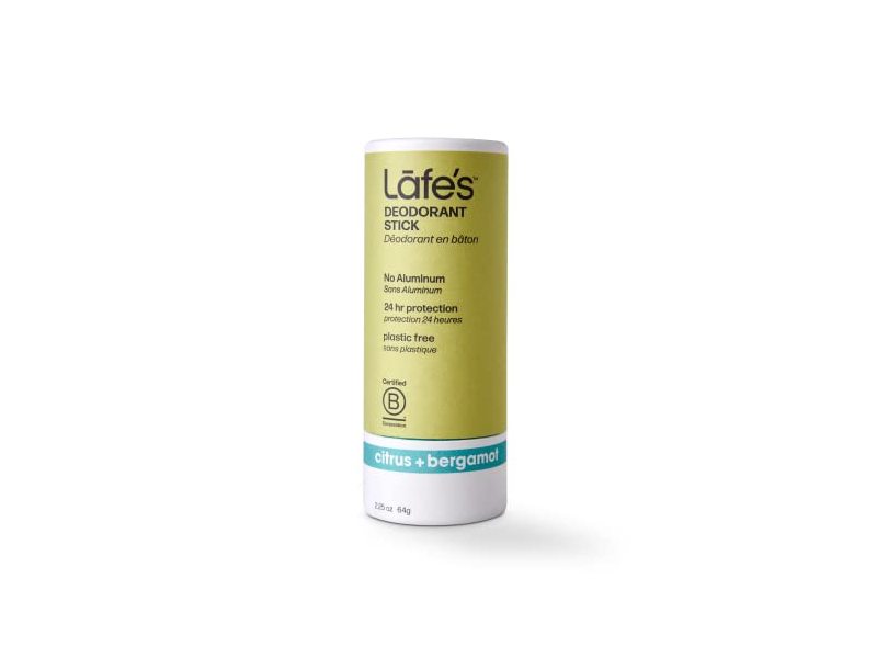 Lafe's Natural Deodorant Stick, Citrus + Bergamot, 2.25 fl oz/64 g